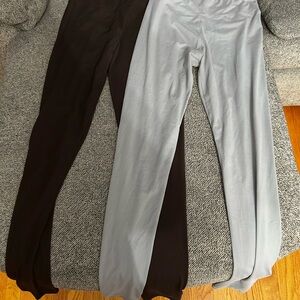 Brown & Gray Stretch Leggings Lot of 2 Pull-On Lounge Active Pants
